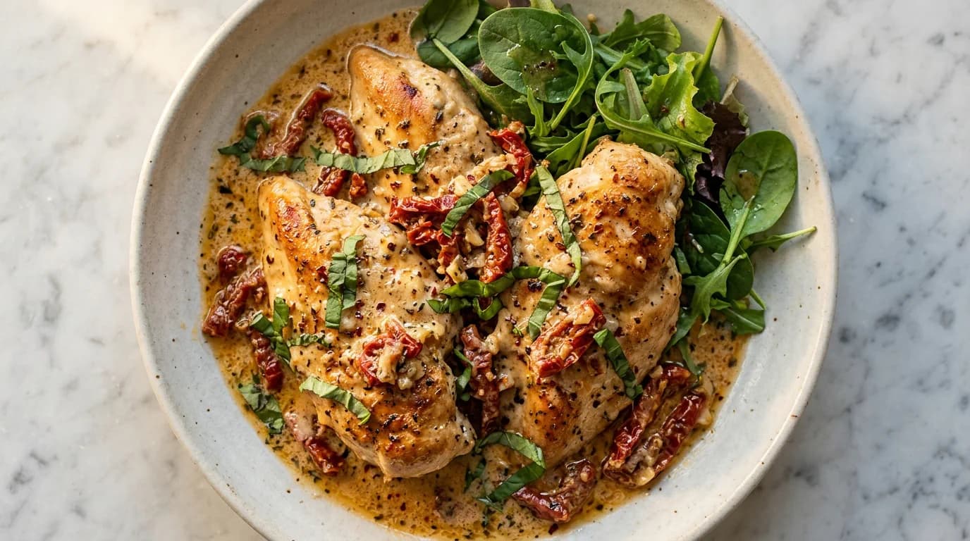 Klassisk Marry Me Chicken med soltorkade tomater