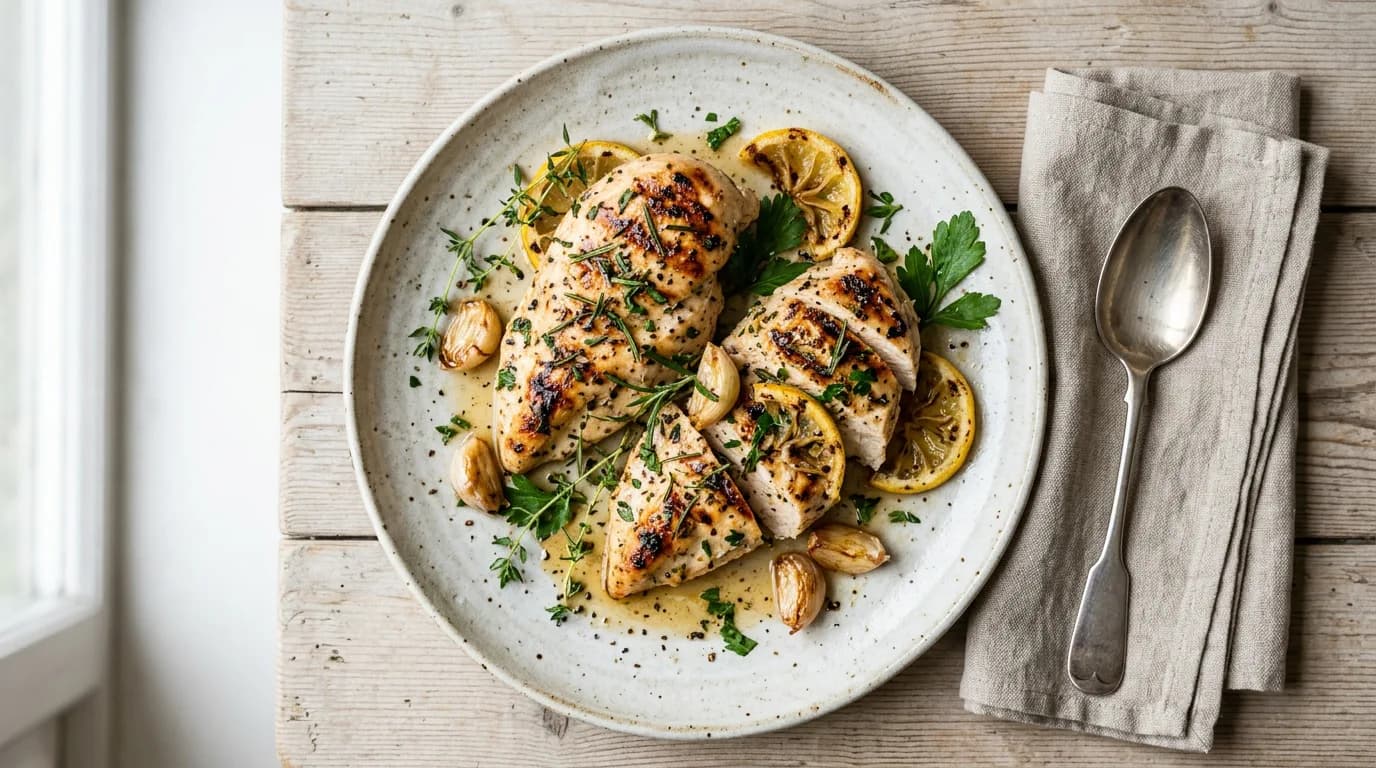 Citrus- och örtmarinerad grillad kyckling